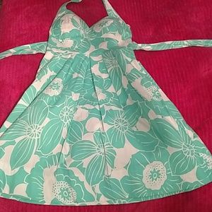 Green and white spring/summer dress